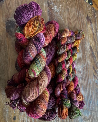 Early November Hand Dyed Fingering Weight Sock Yarn