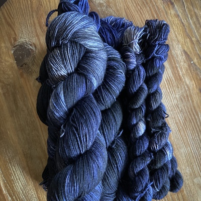 Cemetery drive hand dyed fingering weight sock yarn