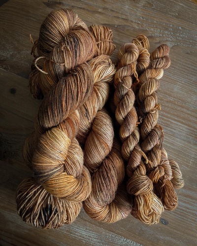 Spiced Cider Hand Dyed Fingering Weight Sock Yarn