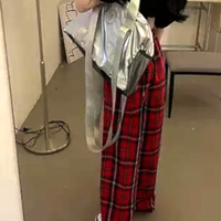 Stunning Retro Punk Milan Check Oversize Pants Streetwear Party Egirl Ootdstyle Amazing  - Thumbnail 6