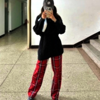 Stunning Retro Punk Milan Check Oversize Pants Streetwear Party Egirl Ootdstyle Amazing  - Thumbnail 9