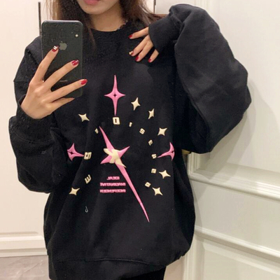 Star clock black sweatshirt - Thumbnail 1