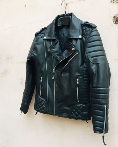 Crafted Leather Men's Motorcycle Genuine Lambskin Leather Jacket Black Slim fit Biker jacket 