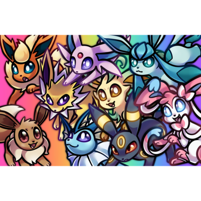 Holographic eevee evolutions print
