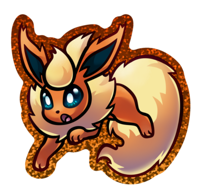 Glitter Flareon Vinyl Sticker