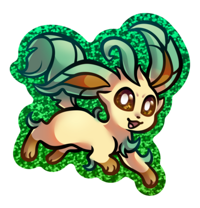 Glitter Leafeon Vinyl Sticker