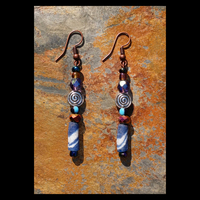 TRIBE VIBE (blue) Handmade Earrings By Nubian Collection Artwear 🎨 - Thumbnail 1
