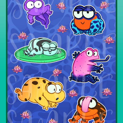 Froggy time sticker sheet