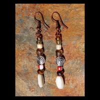 TRIBE VIBE (ivory) Handmade Earrings By Nubian Collection Artwear 👑 - Thumbnail 1