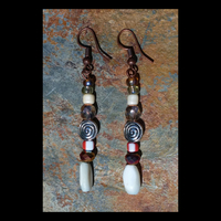 TRIBE VIBE (ivory) Handmade Earrings By Nubian Collection Artwear 👑 - Thumbnail 2