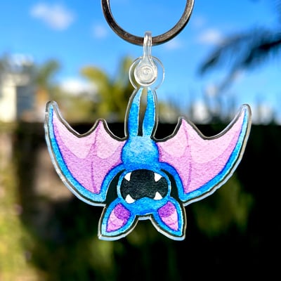 Zubat keychain, double-sided
