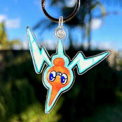 Rotom keychain, double-sided