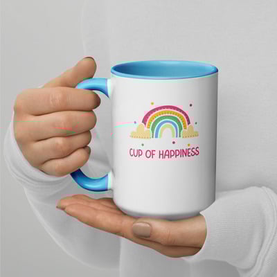 Cup of happiness - 15oz color accent mug 