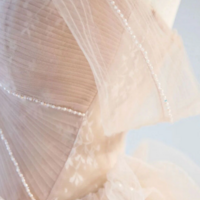 A Line Off Shoulder Tulle Lace Champagne Pink Long Prom Dress, Lace Long Formal Dress KPP1716 - Thumbnail 2