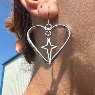 Heart & star earrings