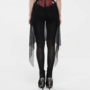 WOMEN BLACK RED GOTH BLACK FLAME LEGGINGS-2