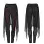 WOMEN BLACK RED GOTH BLACK FLAME LEGGINGS-3