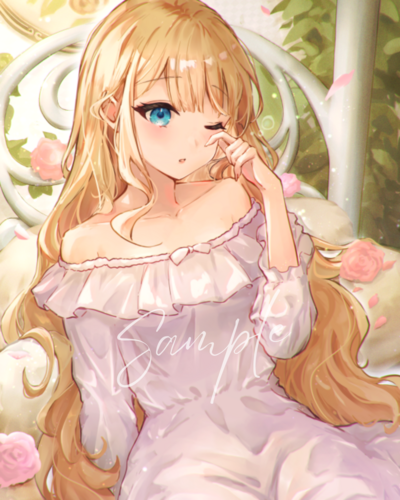 I'm in Love with the Villainess "Claire François" Sleepy Claire SHIMMER Autographed Print