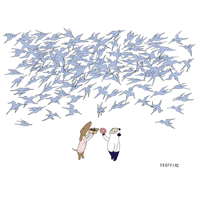 "donut birds" original art pring by bb&ppinc - Thumbnail 2