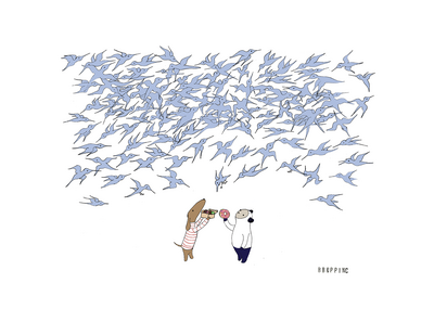 "Donut Birds" Original Art Pring by BB&PPINC