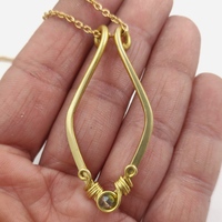 Ring holder necklace, copper wire pendant, minimalist ring pendant for her, wedding ring pendant - Thumbnail 2