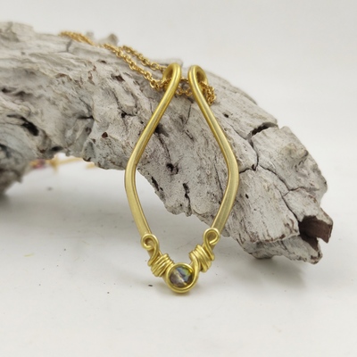 Ring holder necklace, copper wire pendant, minimalist ring pendant for her, wedding ring pendant