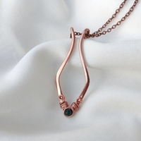 Ring holder necklace, copper wire pendant, minimalist ring pendant for her, wedding ring pendant - Thumbnail 1