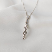 950 silver bar pendant necklace with swaroski crystal, delicate bar pendant for womenminimalist ring pendant for her, wedding ring pendant - Thumbnail 4