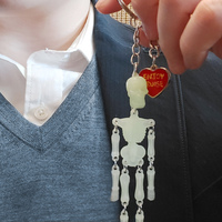 Glow-in-the-Dark Bony Skeleton Enjoy Cruise Heart Keychain Spy Family  - Thumbnail 1