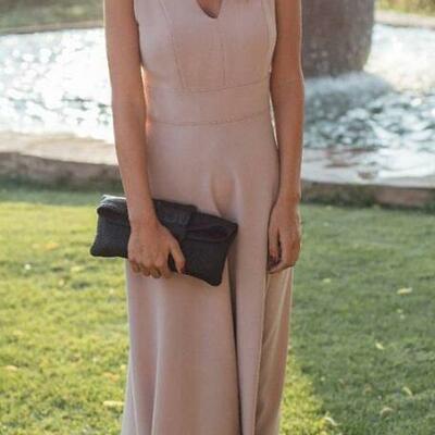 Sheath a line light pink mother of bride dress evening dresses