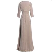 Strapless A Line Champagne Long Mother of The Bride Dresses - Thumbnail 1