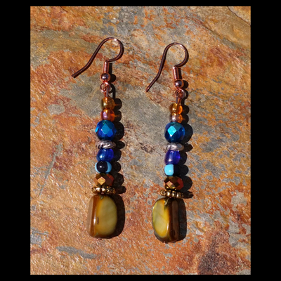 Tribe vibe (indigo) handmade earrings by nubian collection artwear 👑