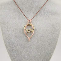 Ring holder necklace, copper wire pendant, minimalist ring pendant for her, wedding ring pendant - Thumbnail 2