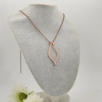 Ring holder necklace, copper wire pendant, minimalist ring pendant for her, wedding ring pendant - Thumbnail 1