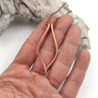 Ring holder necklace, copper wire pendant, minimalist ring pendant for her, wedding ring pendant - Thumbnail 4