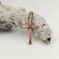 Wire cross pendant for men and women, copper crucifix pendant necklace - Thumbnail 5