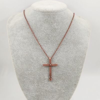 Wire cross pendant for men and women, copper crucifix pendant necklace