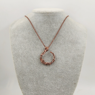 Ring holder necklace, ring keeper necklace, artistic wire pendant, ring pendant for her, wedding ring pendant