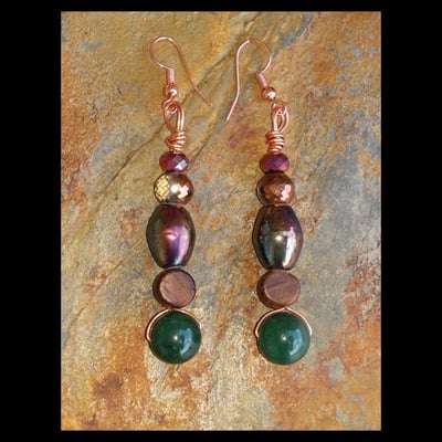 Jaded (wire work) handmade earrings by nubian collection artwear 