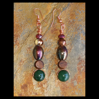 JADED (Wire Work) Handmade Earrings By Nubian Collection Artwear 