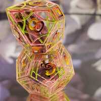 Wildfire Faun Stained Glass Polyhedral Set - Thumbnail 2