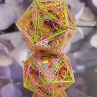 Wildfire Faun Stained Glass Polyhedral Set - Thumbnail 4