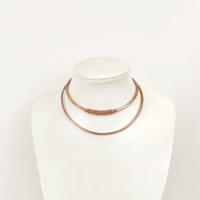 Copper necklace for women, brass or german silver wire collar necklace for her, statement necklace gift for her - Thumbnail 2