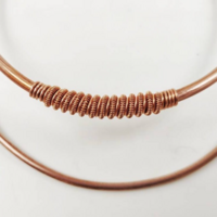 Copper necklace for women, brass or german silver wire collar necklace for her, statement necklace gift for her - Thumbnail 3