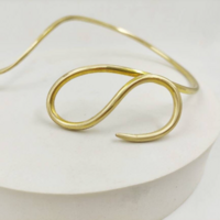 Snake necklace for 7th anniversary gift made with brass wire - Thumbnail 5