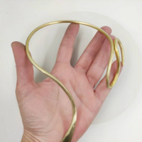 Snake necklace for 7th anniversary gift made with brass wire - Thumbnail 1