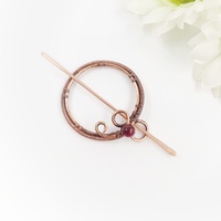 Hair claw clip for thin or thick hair for women, celtic hair comb with stone bead, - Thumbnail 5