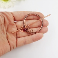 Hair claw clip for thin or thick hair for women, celtic hair comb with stone bead, - Thumbnail 3