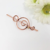 Women's yellow jade hair clip, small comb for fine hair, copper wire hair barrette - Thumbnail 3