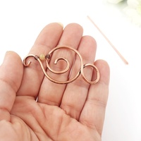 Women's yellow jade hair clip, small comb for fine hair, copper wire hair barrette - Thumbnail 2